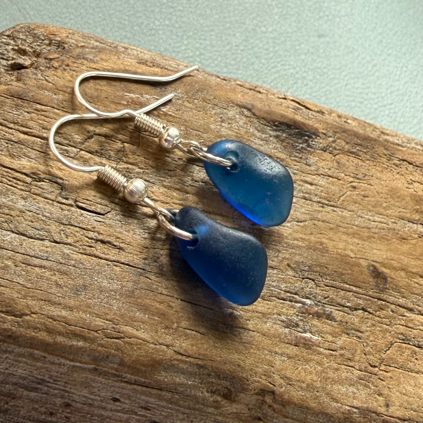 Statement Seaham Sea Glass and Glass Pearl Earrings