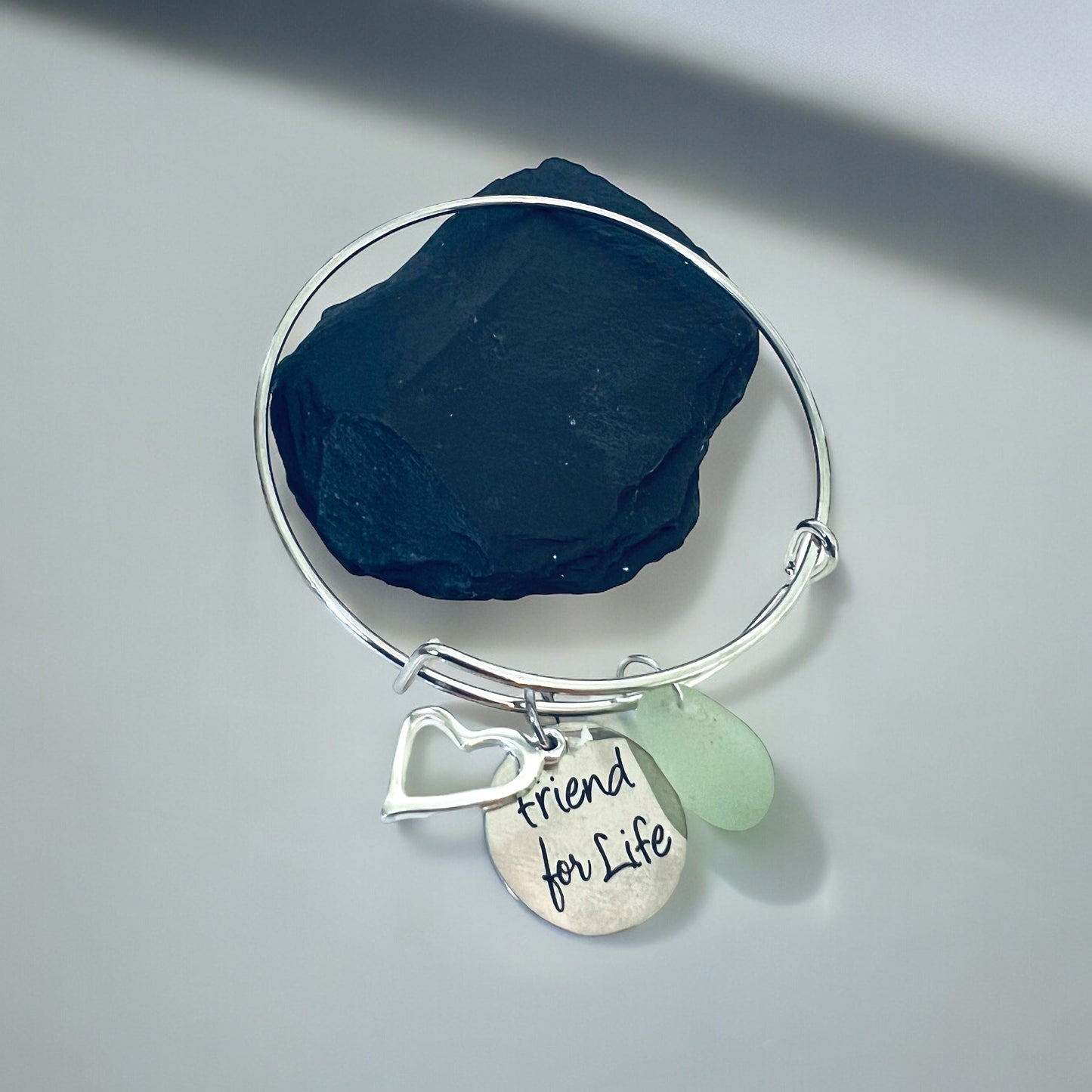 Friendship and Charm Sea Glass Bracelet