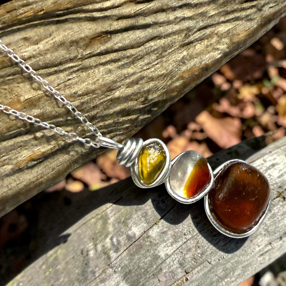 Three Piece Seaham Sea Glass Pendant
