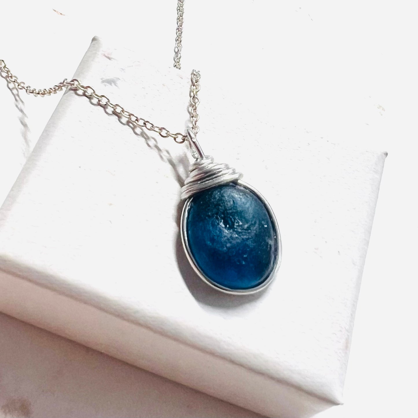 Mid Blue Seaham Sea Glass Pendant