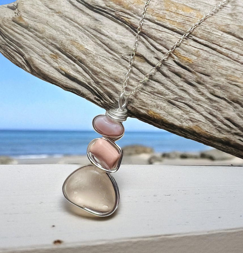 Three Piece Seaham Sea Glass Pendant