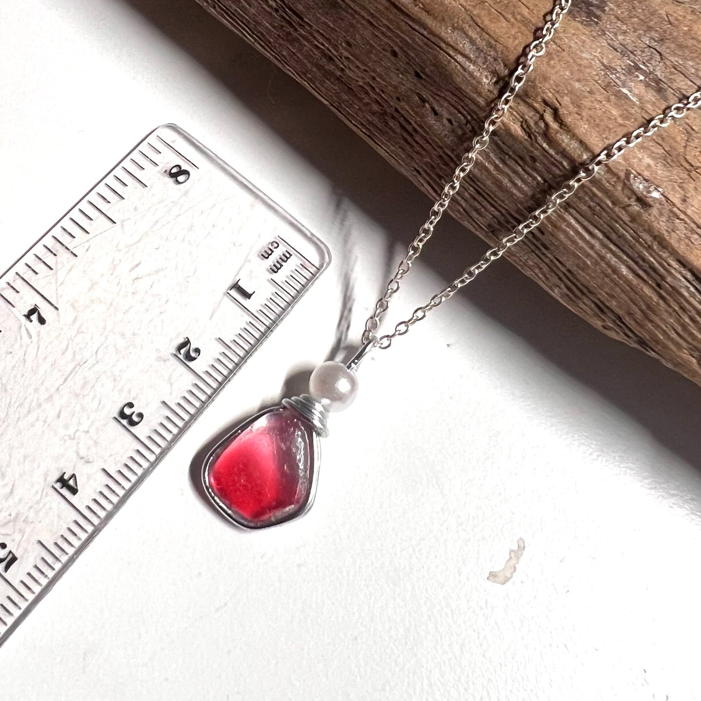 Canary Island Rare Pink Multi Sea Glass Pendant