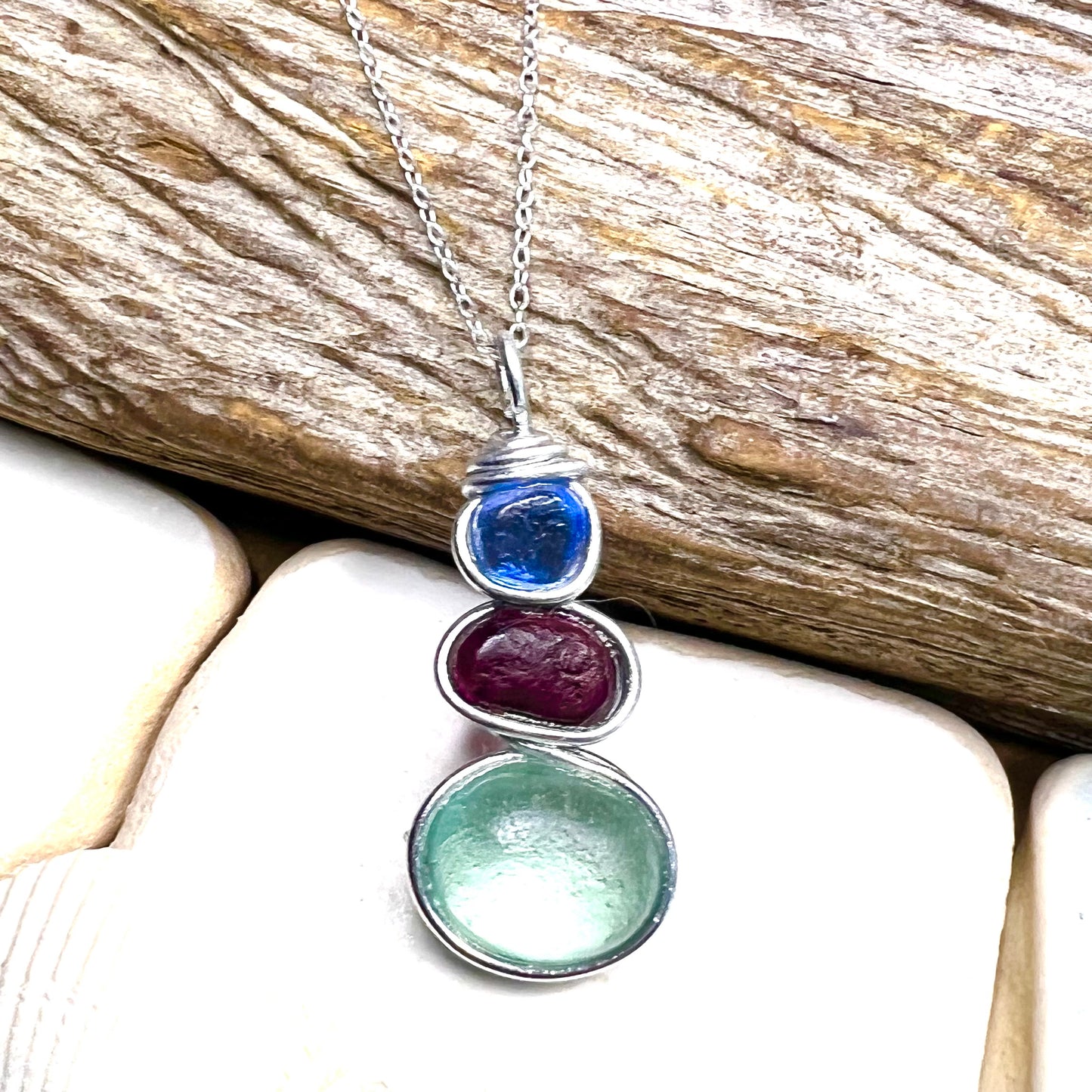 Three Piece Seaham Sea Glass Pendant