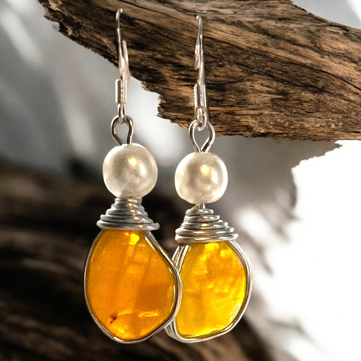 Rare Canary Yellow Sea Glass Earrings