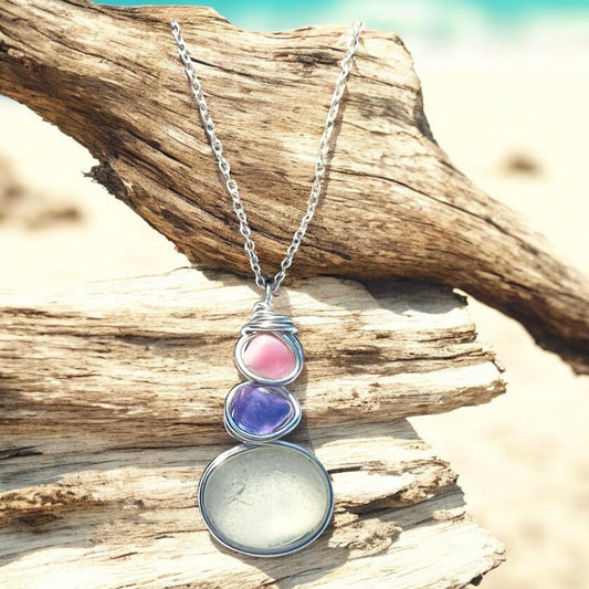 Three Piece Seaham Sea Glass Pendant