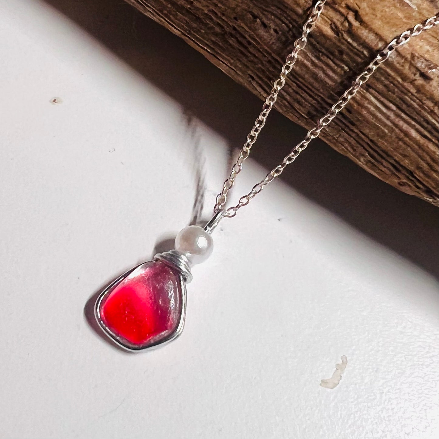 Canary Island Rare Pink Multi Sea Glass Pendant