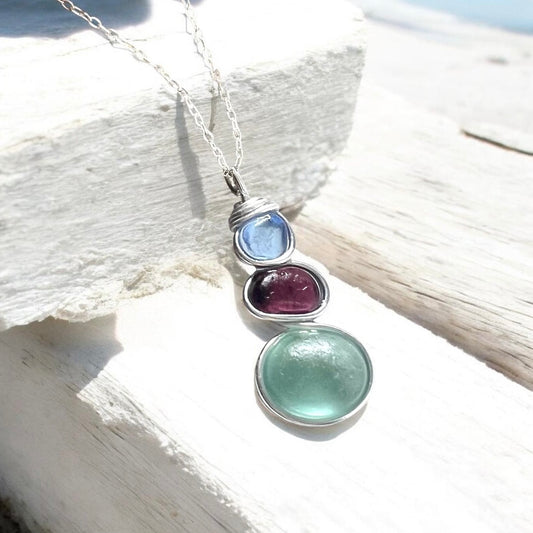 Three Piece Seaham Sea Glass Pendant