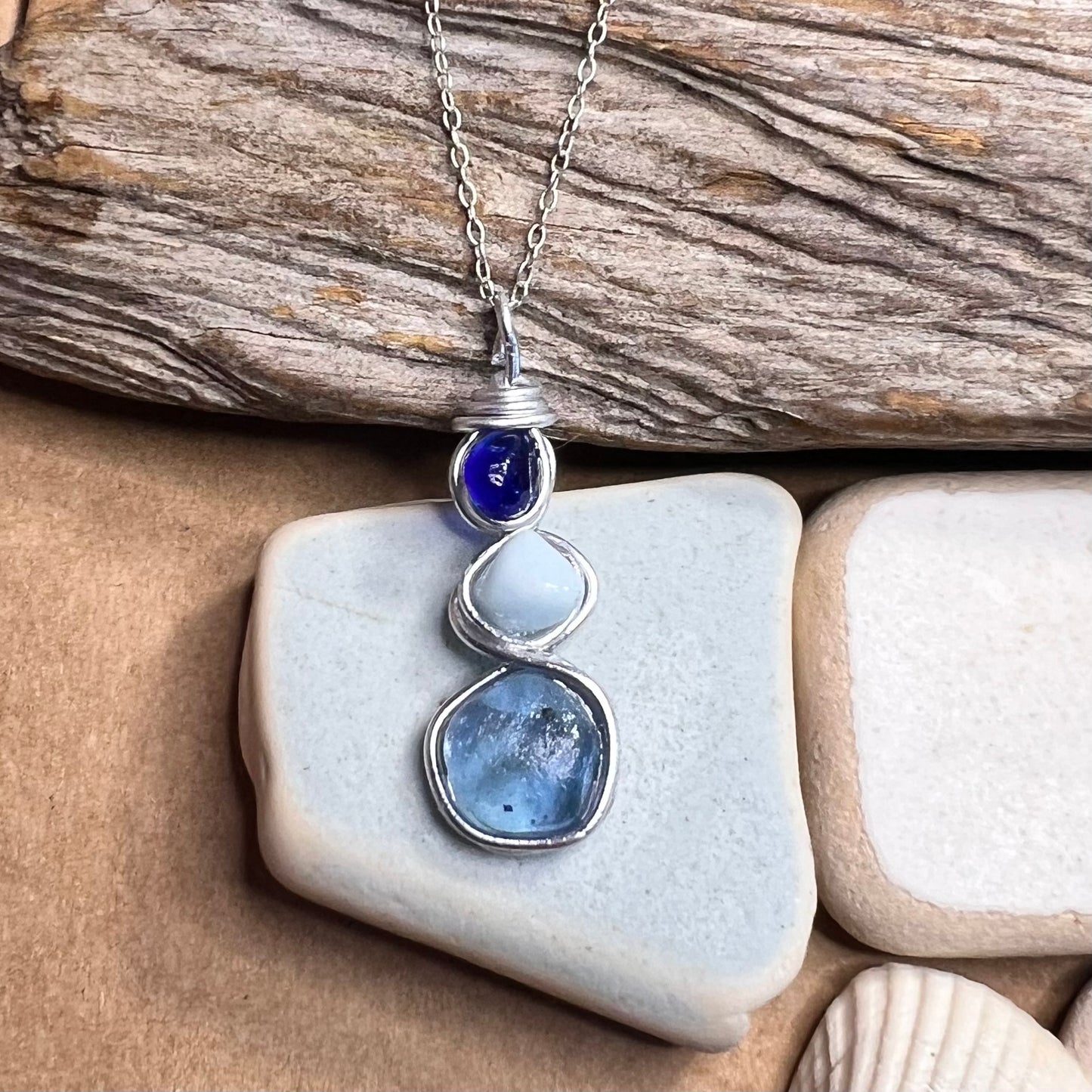 Three Piece Seaham Sea Glass Pendant