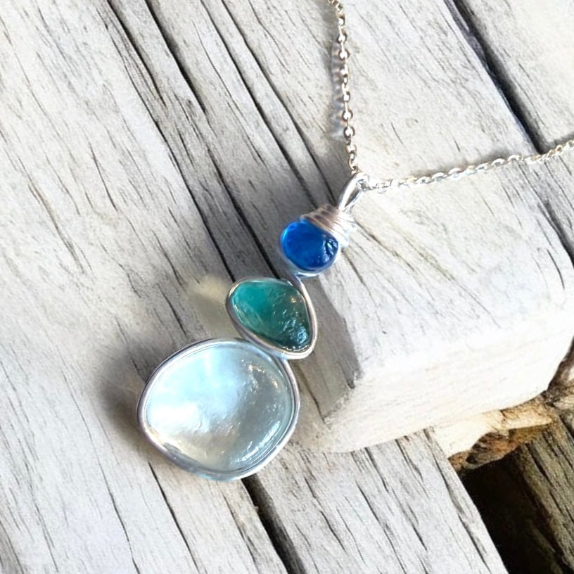 Three Piece Seaham Sea Glass Pendant