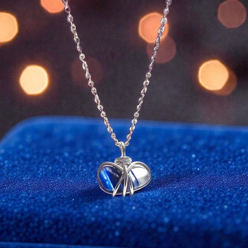 Blue and White Seaham Sea Glass Multi Pendant