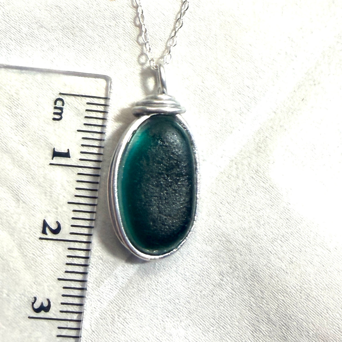 Lovely Turquoise Green Seaham Sea Glass Multi Pendant