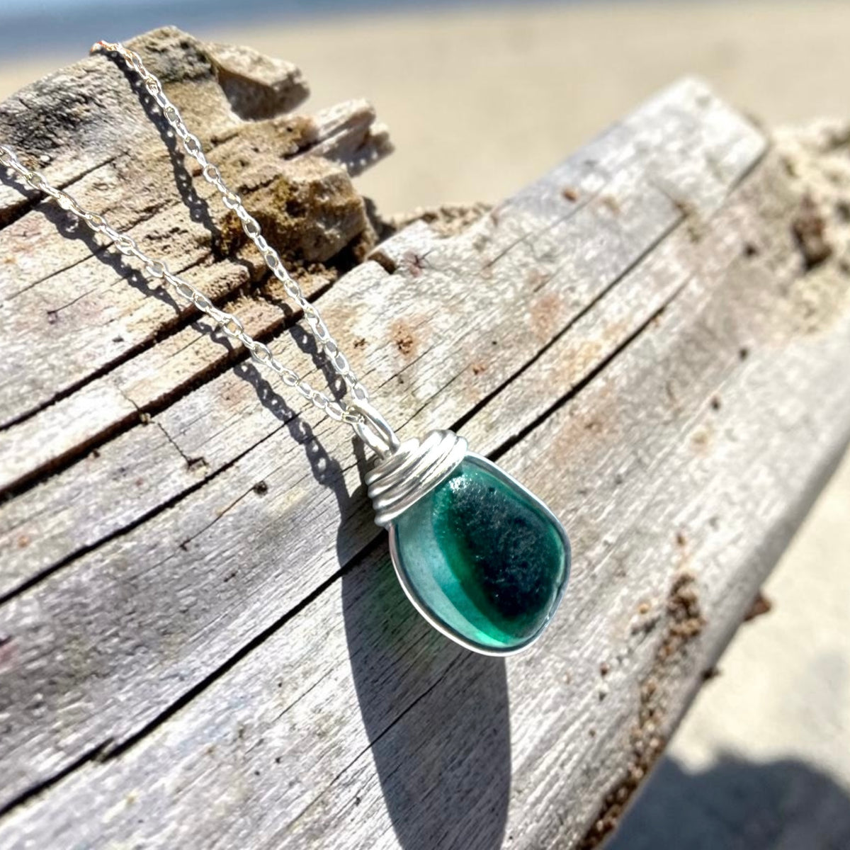 Green Seaham Sea Glass Multi Pendant