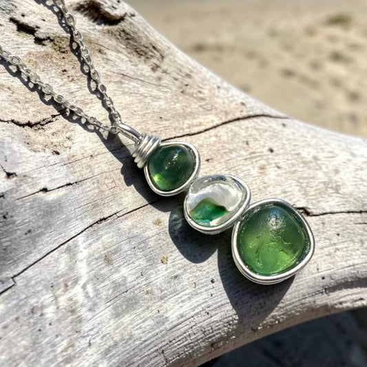 Three Piece Seaham Sea Glass Pendant