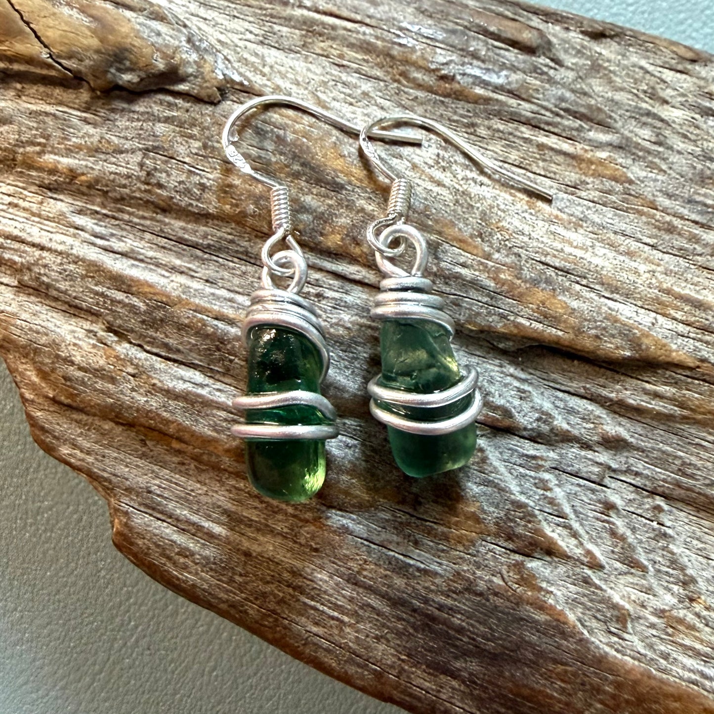 Turquoise Seaham Sea Glass Earrings