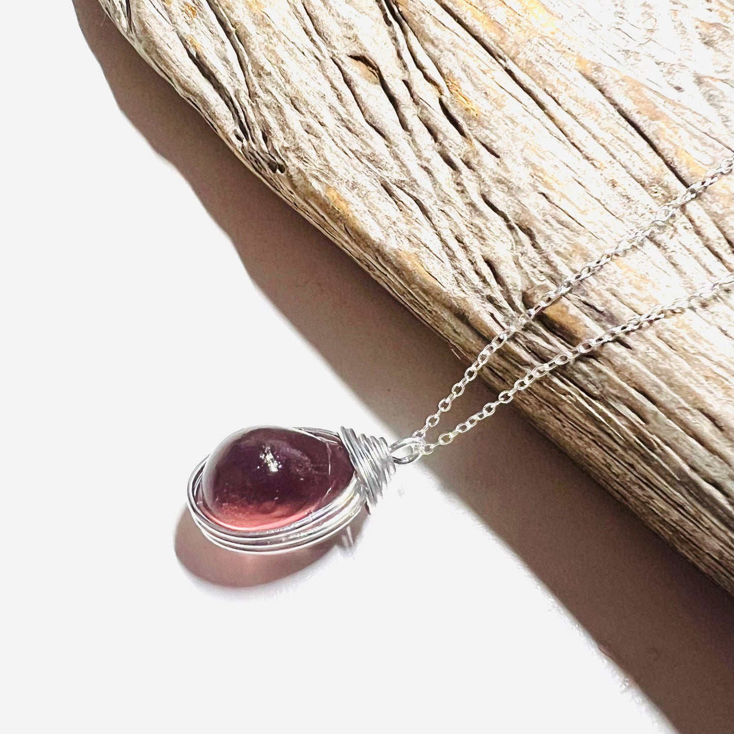 Rare Plum Purple Seaham Sea Glass Bubble Pendant