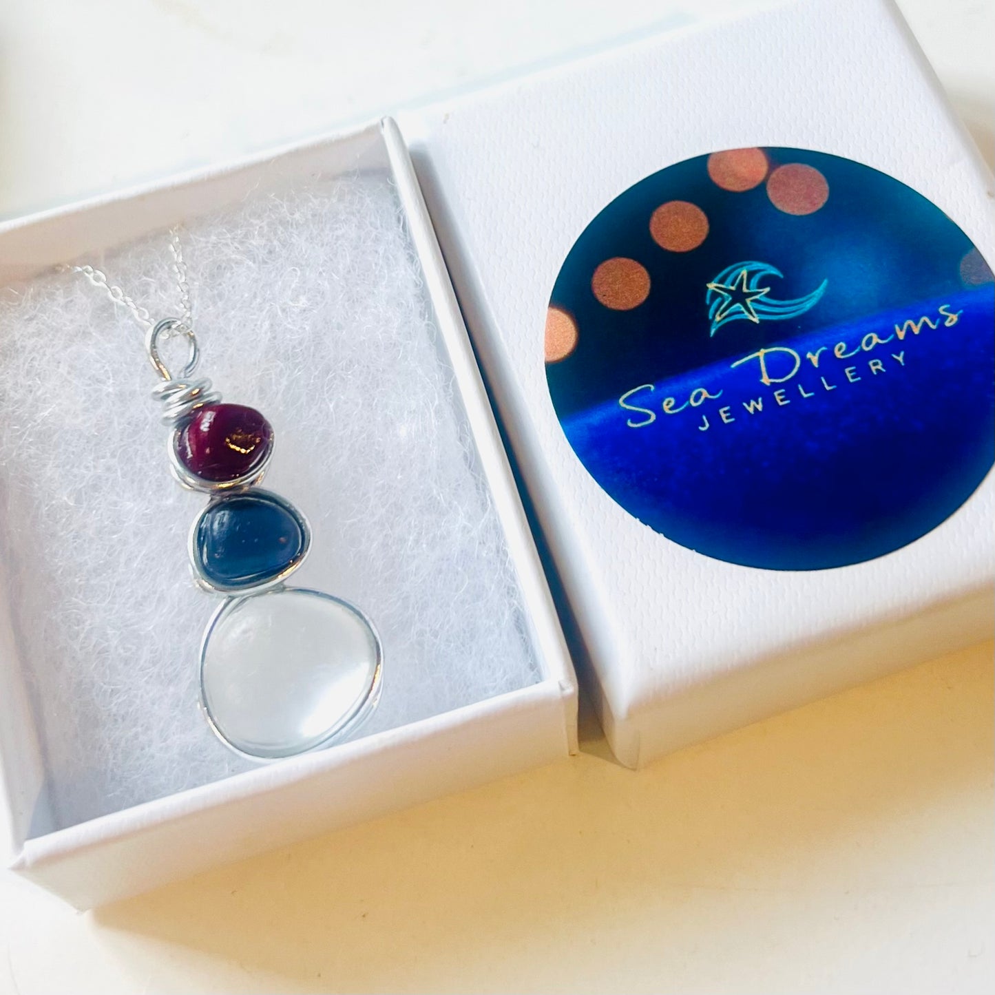 Three Piece Seaham Sea Glass Pendant