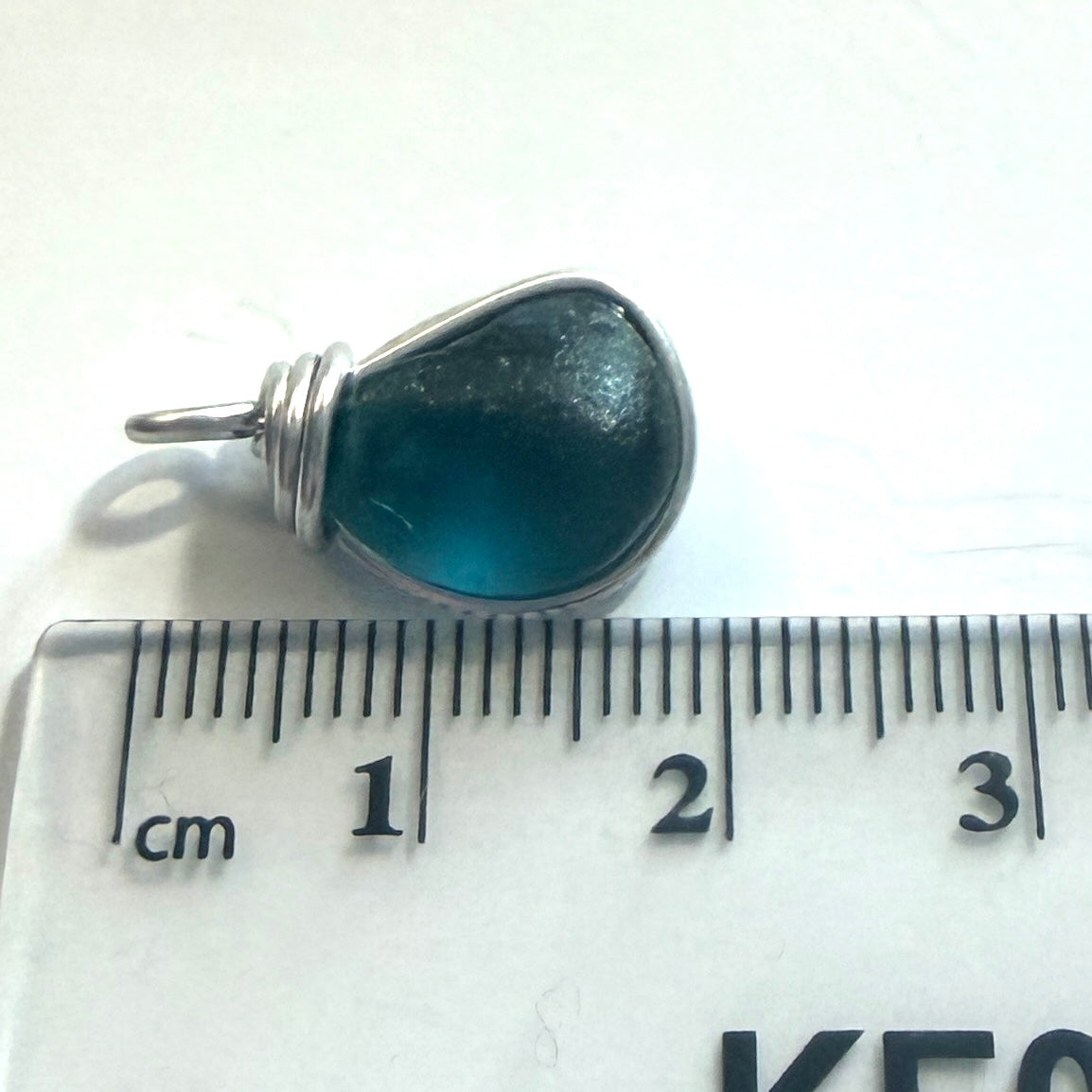 Deep Turquoise Seaham Sea Glass Pendant