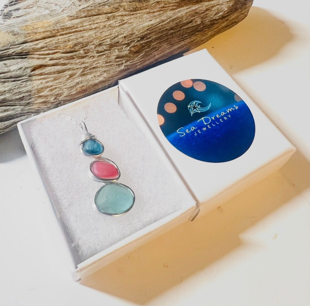 Three Piece Seaham Sea Glass Pendant