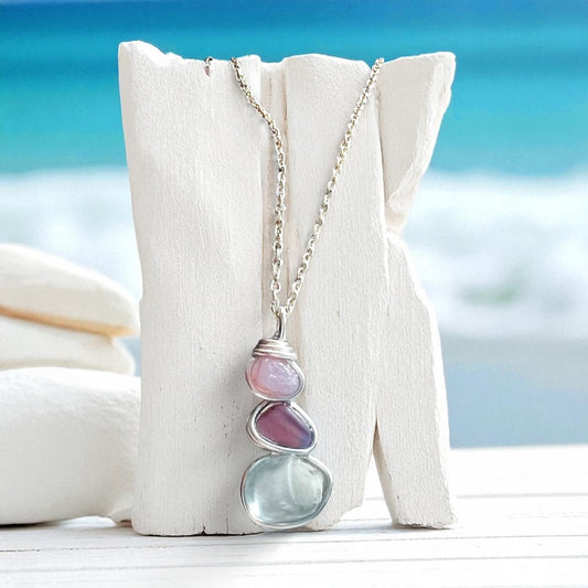 Three Piece Seaham Sea Glass Pendant