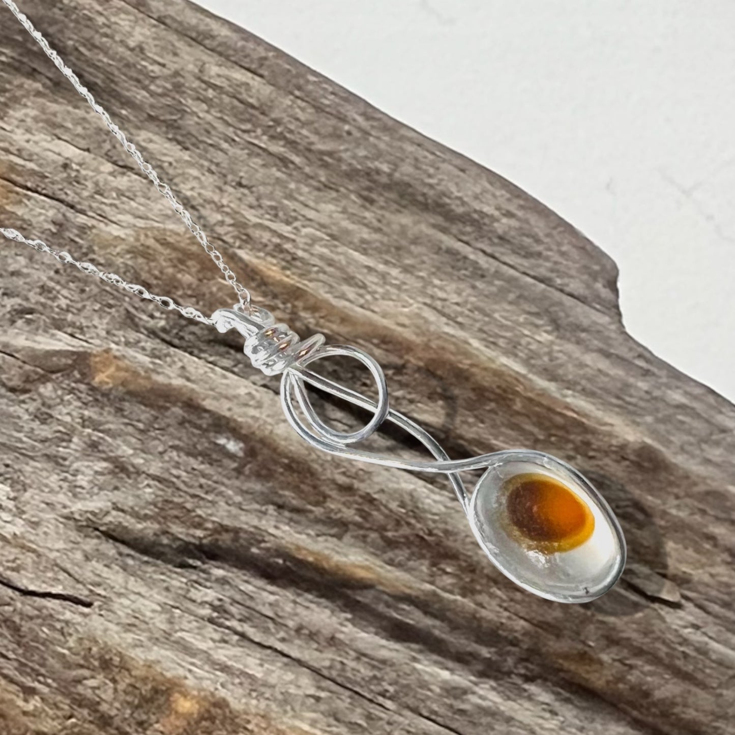 Yellow and Orange Seaham Sea Glass Multi Pendant
