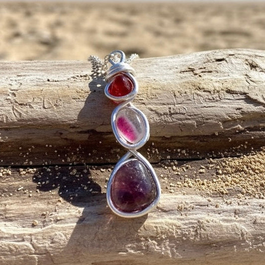 Three Piece Seaham Sea Glass Pendant
