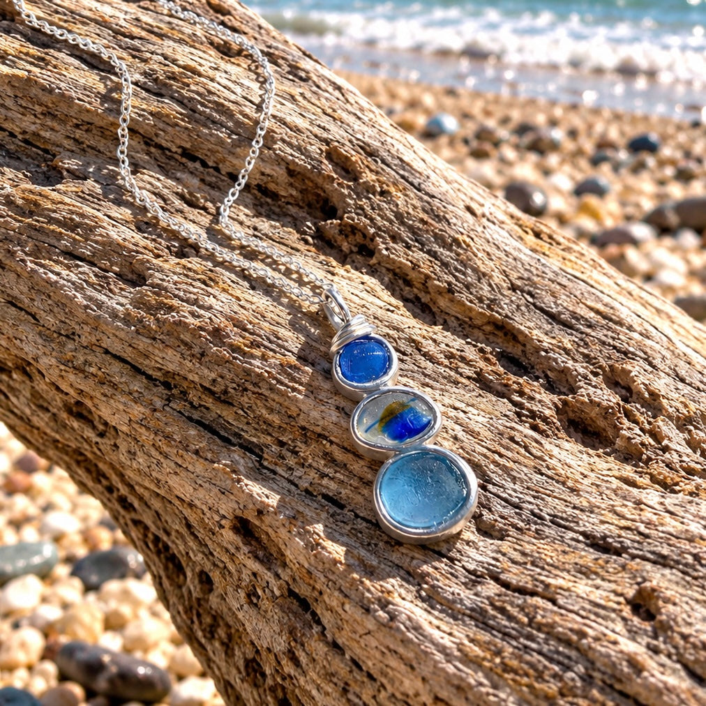 Three Piece Seaham Sea Glass Pendant