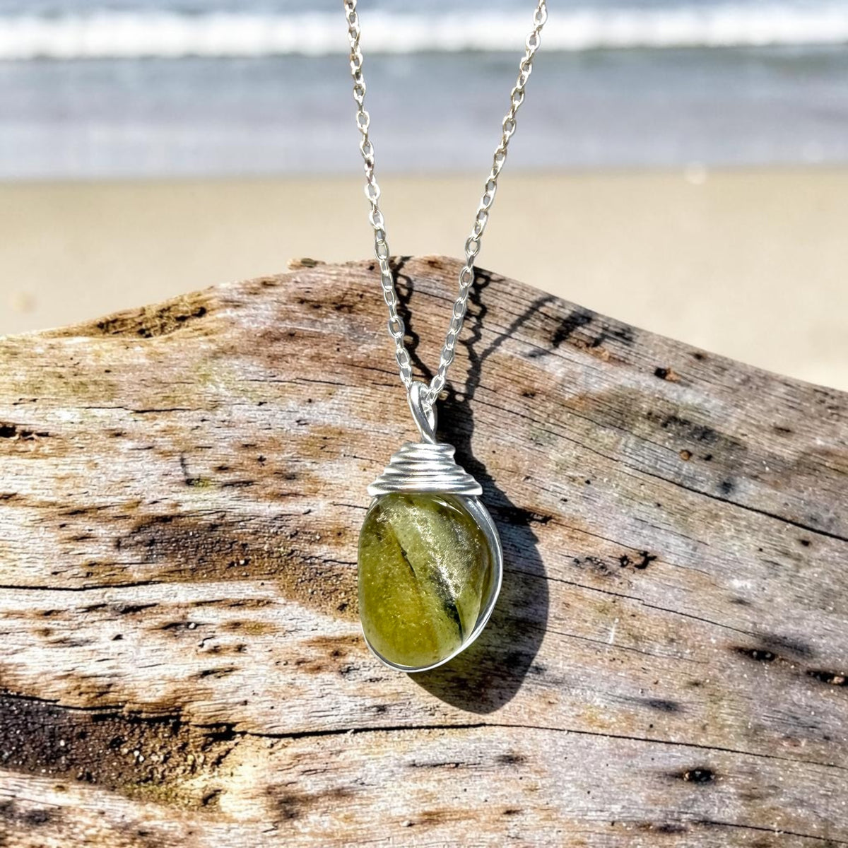Rare Yellow Multi Tone Seaham Sea Glass Pendant