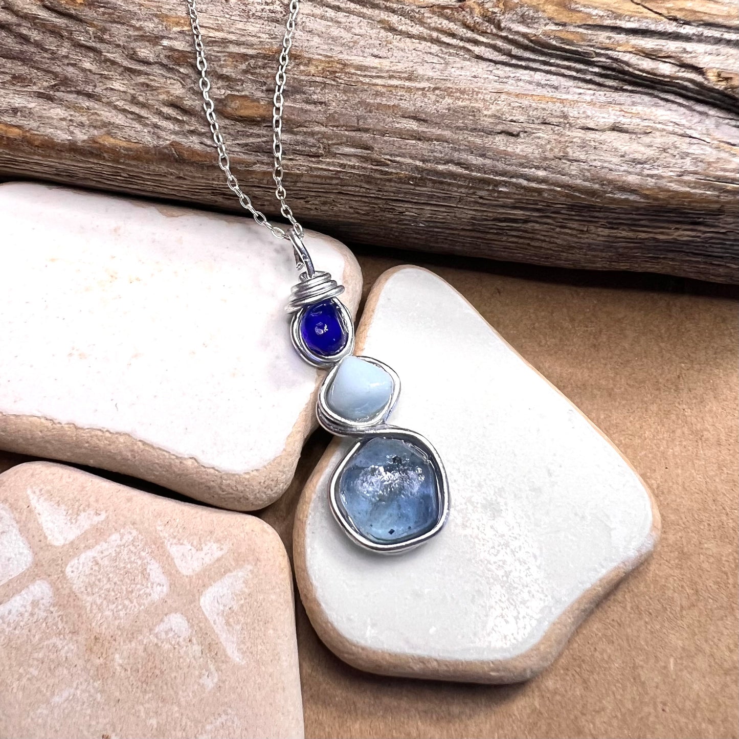 Three Piece Seaham Sea Glass Pendant