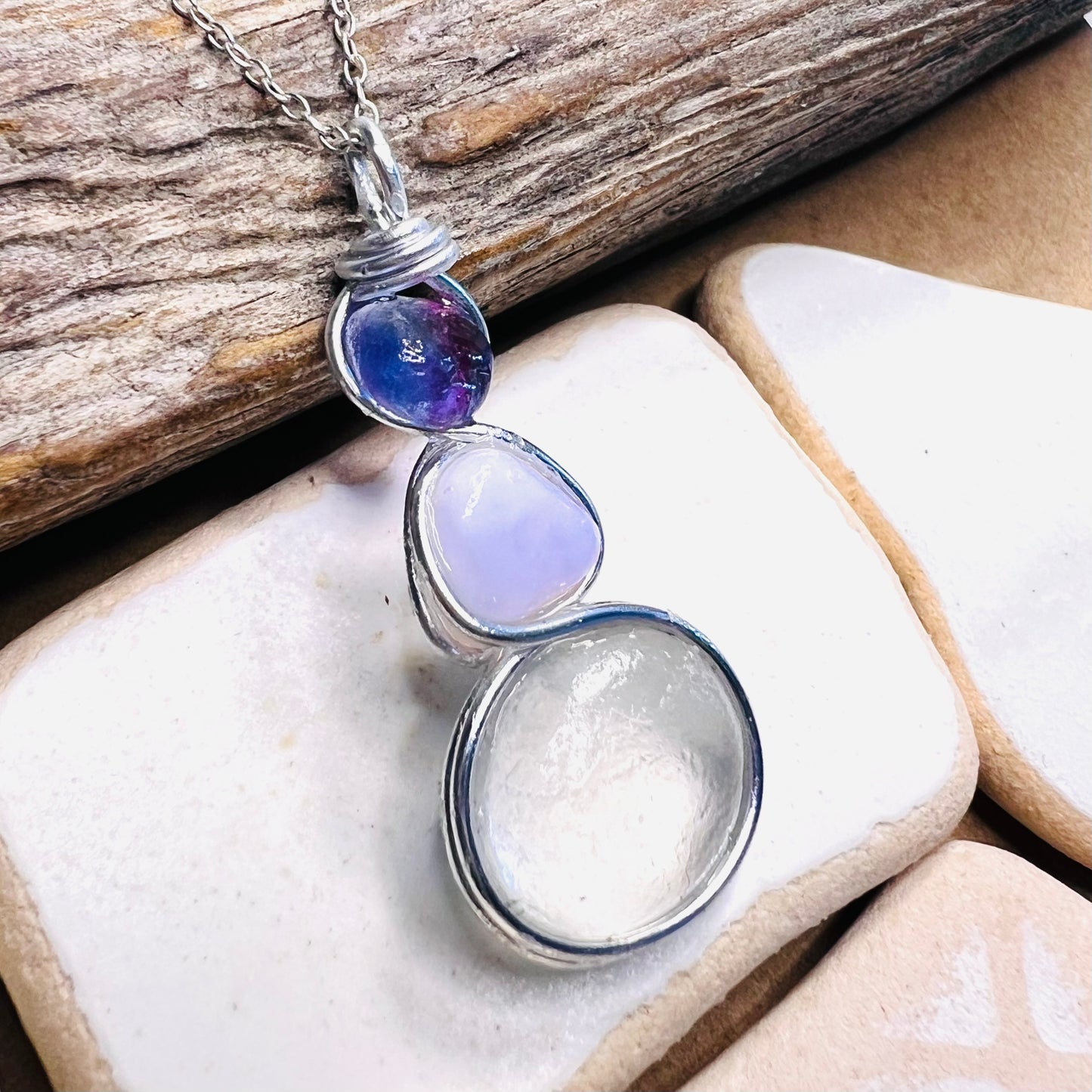 Three Piece Seaham Sea Glass Pendant