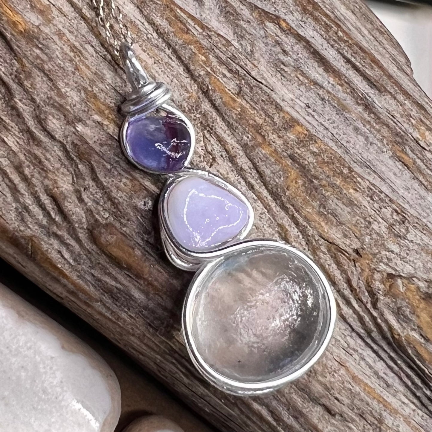 Three Piece Seaham Sea Glass Pendant