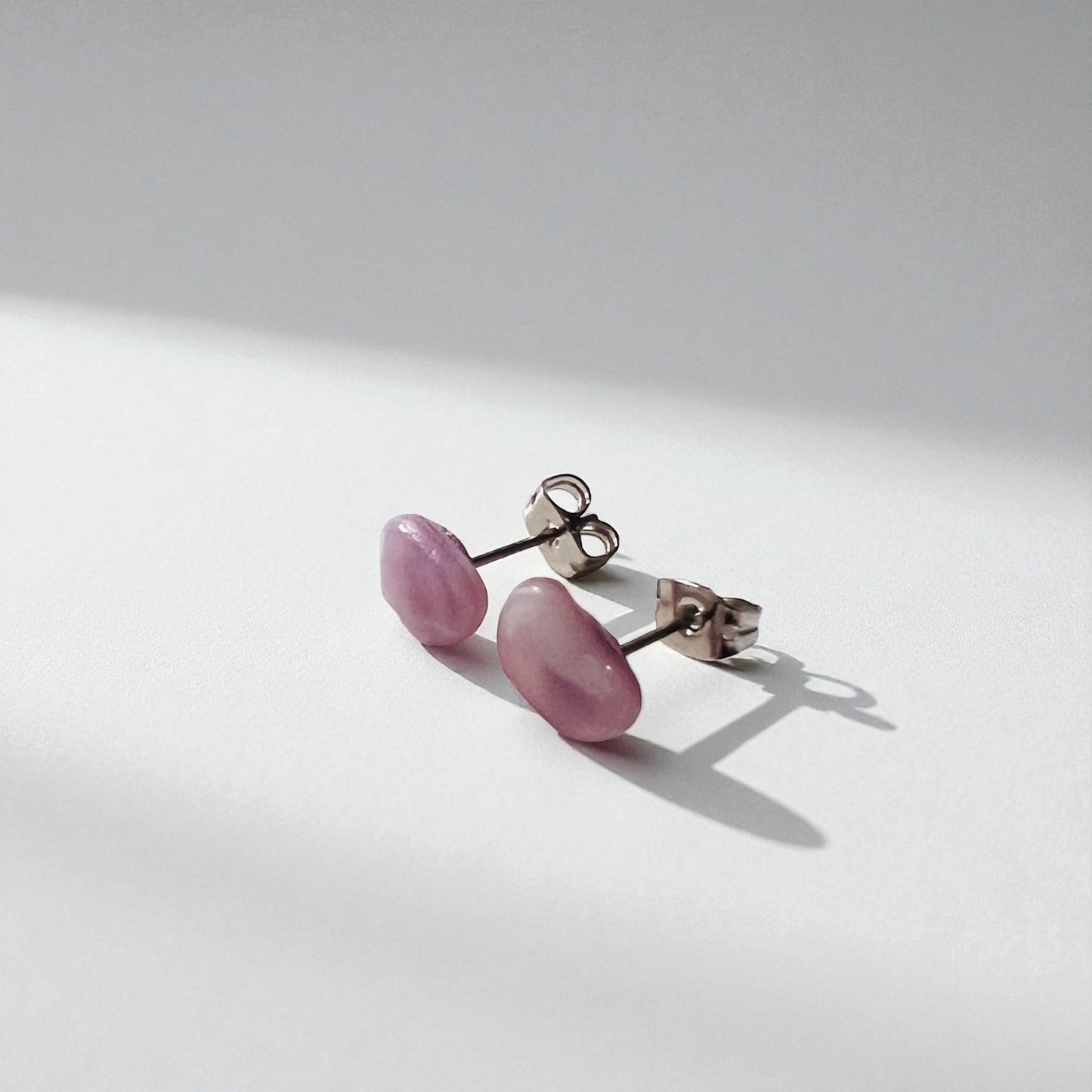 Milky Pink Seaham Sea Glass Stud Earrings