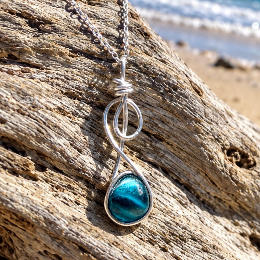 Swirly Multi Tone Seaham Sea Glass Pendant