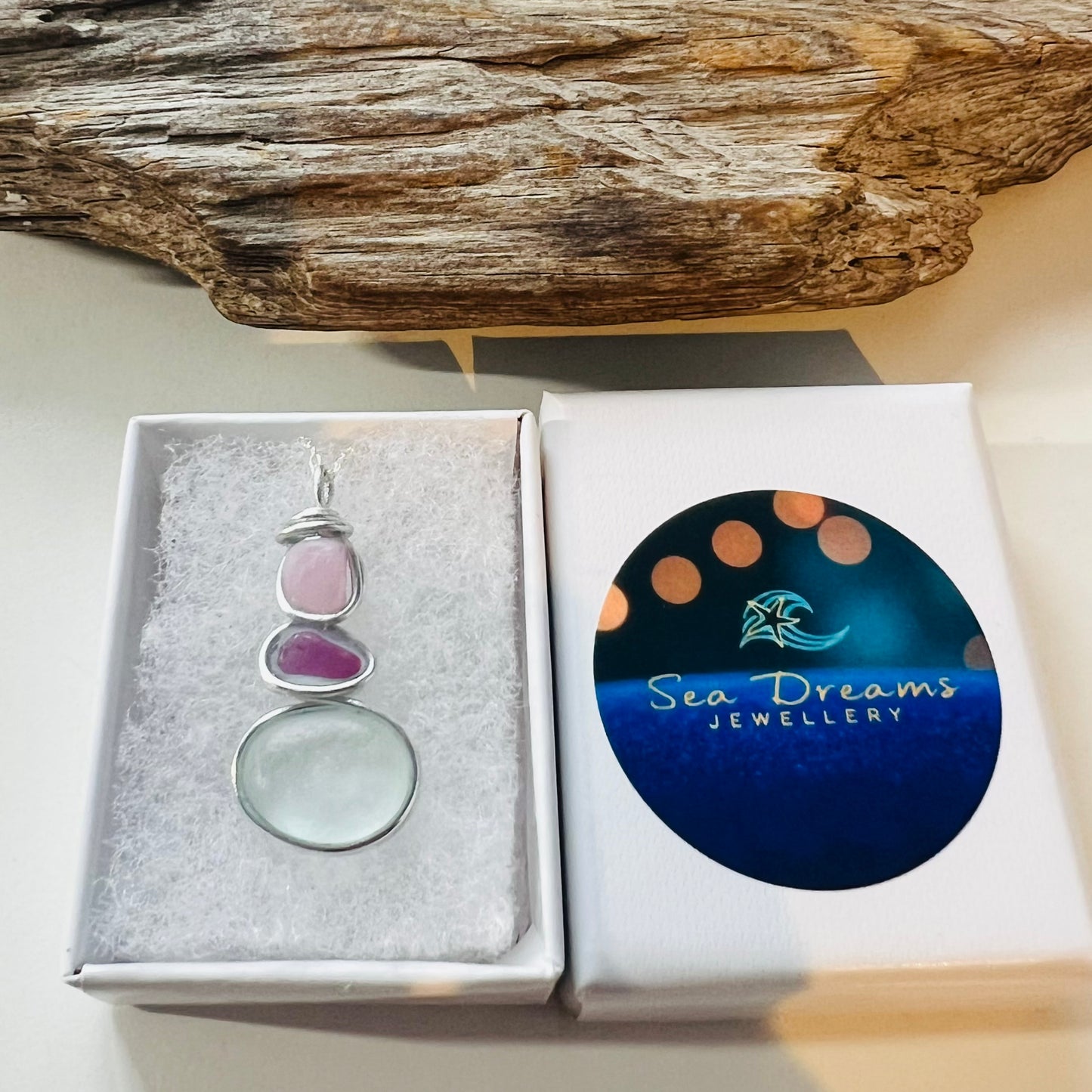Three Piece Seaham Sea Glass Pendant