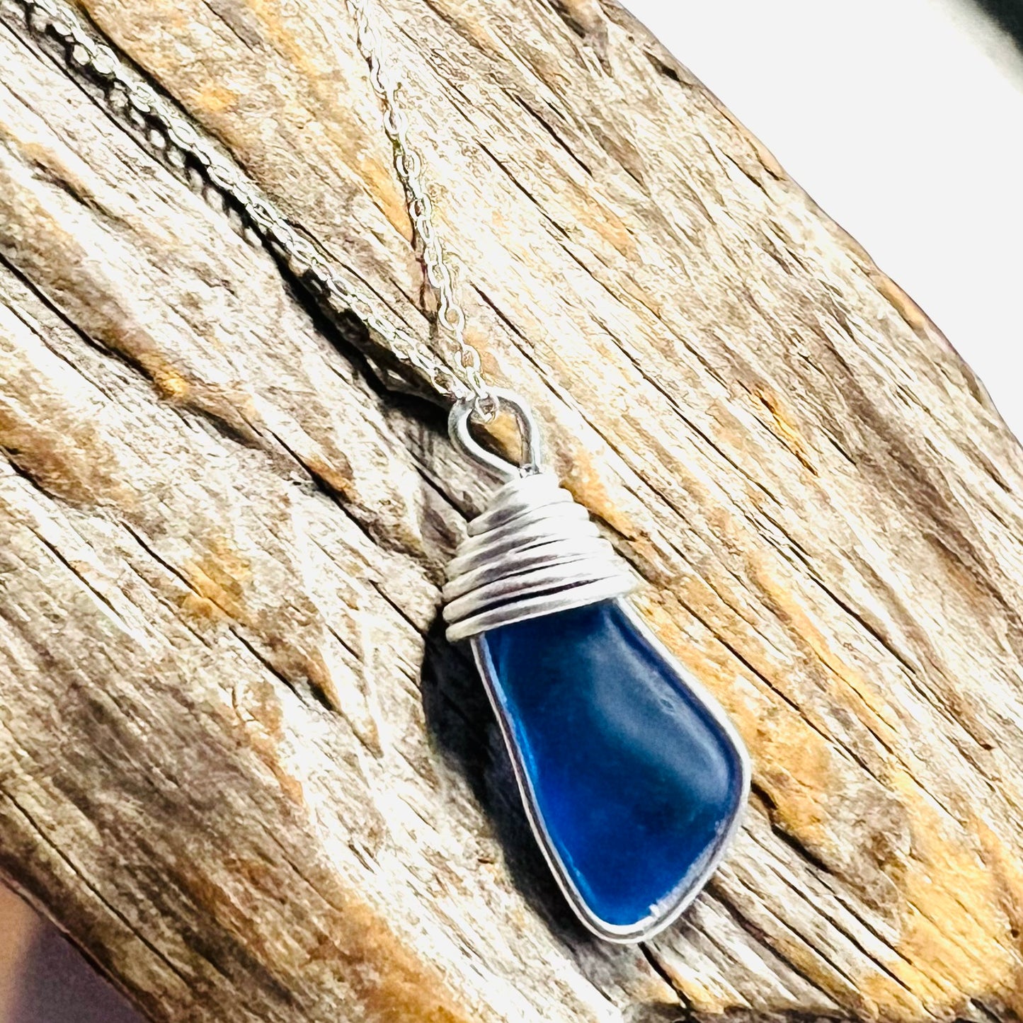 Kent Mid Blue Sea Glass Pendant