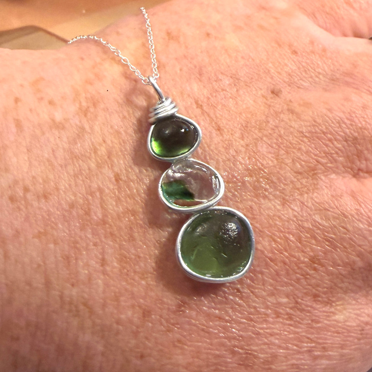 Three Piece Seaham Sea Glass Pendant