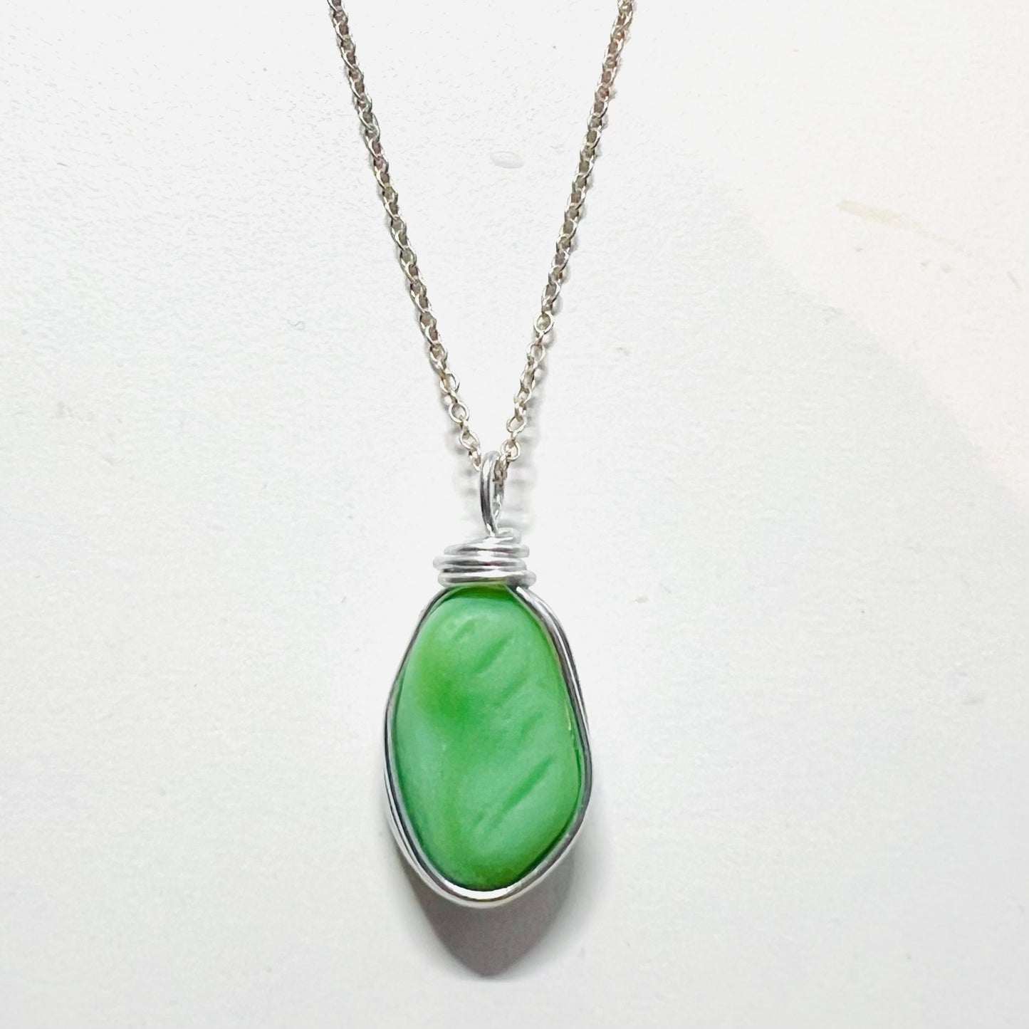 Large Rare UV Reactive Seaham Sea Glass Pendant