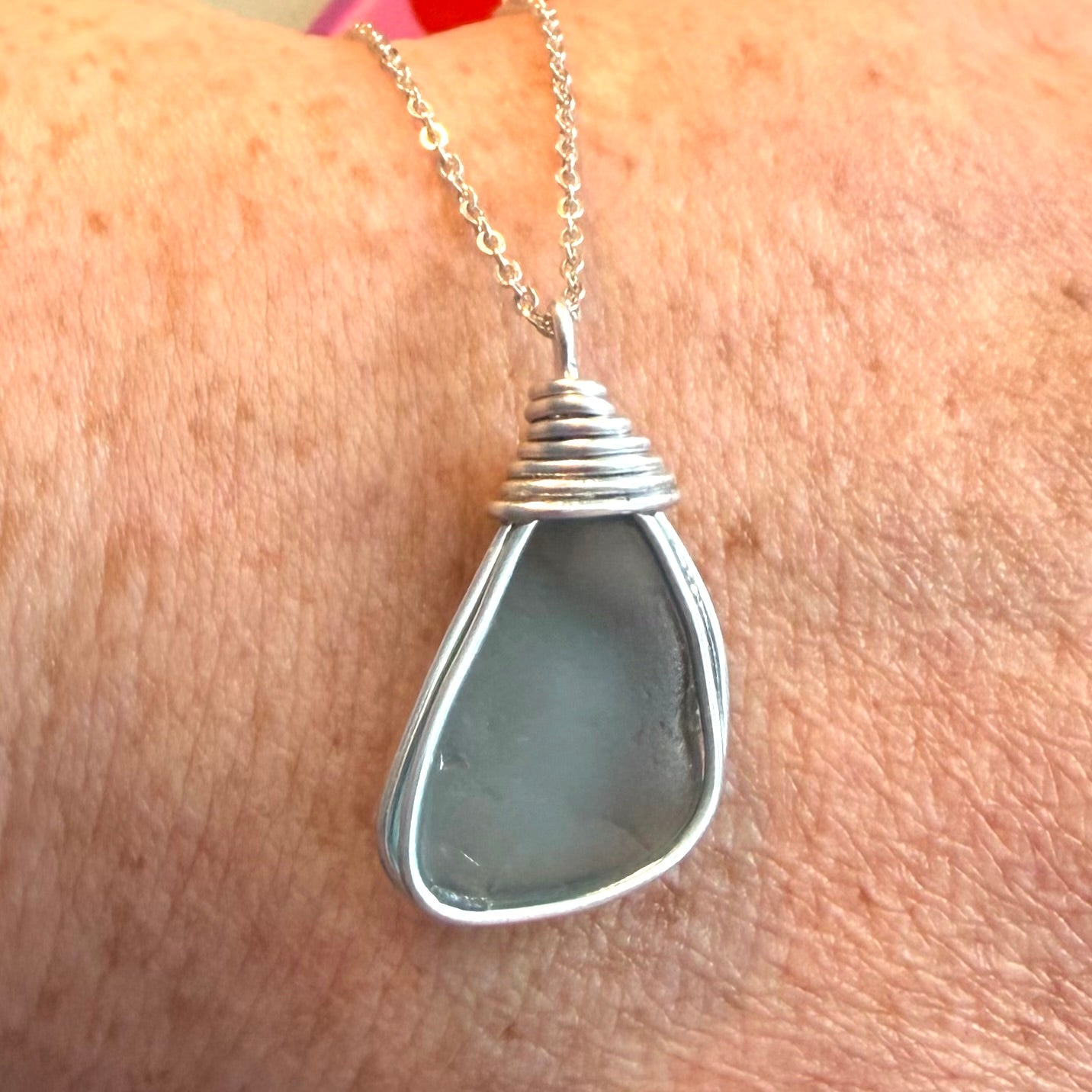 Grey Seaham Sea Glass Pendant