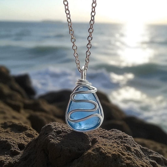 Blue Waves Seaham Sea Glass Pendant