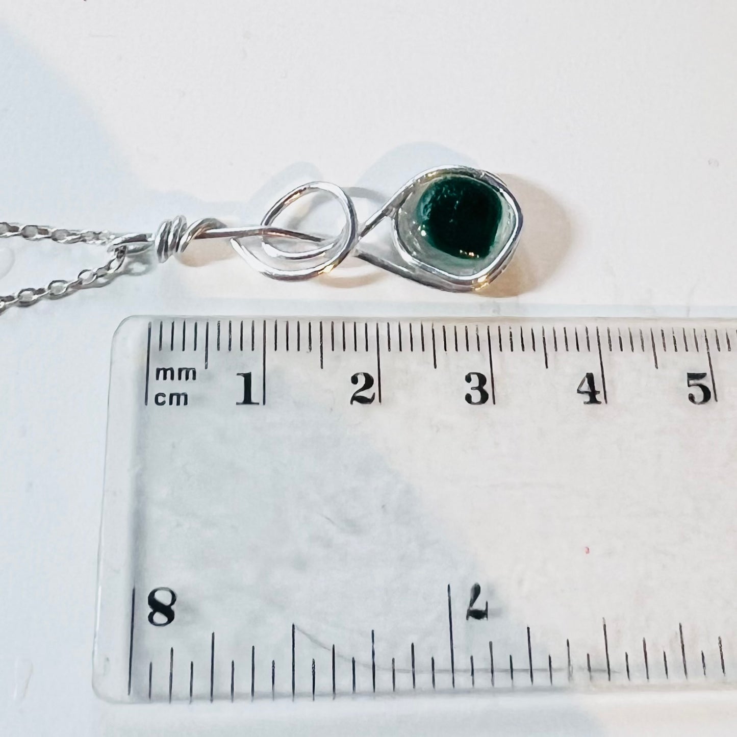 Green Seaham Sea Glass Multicolour Pendant