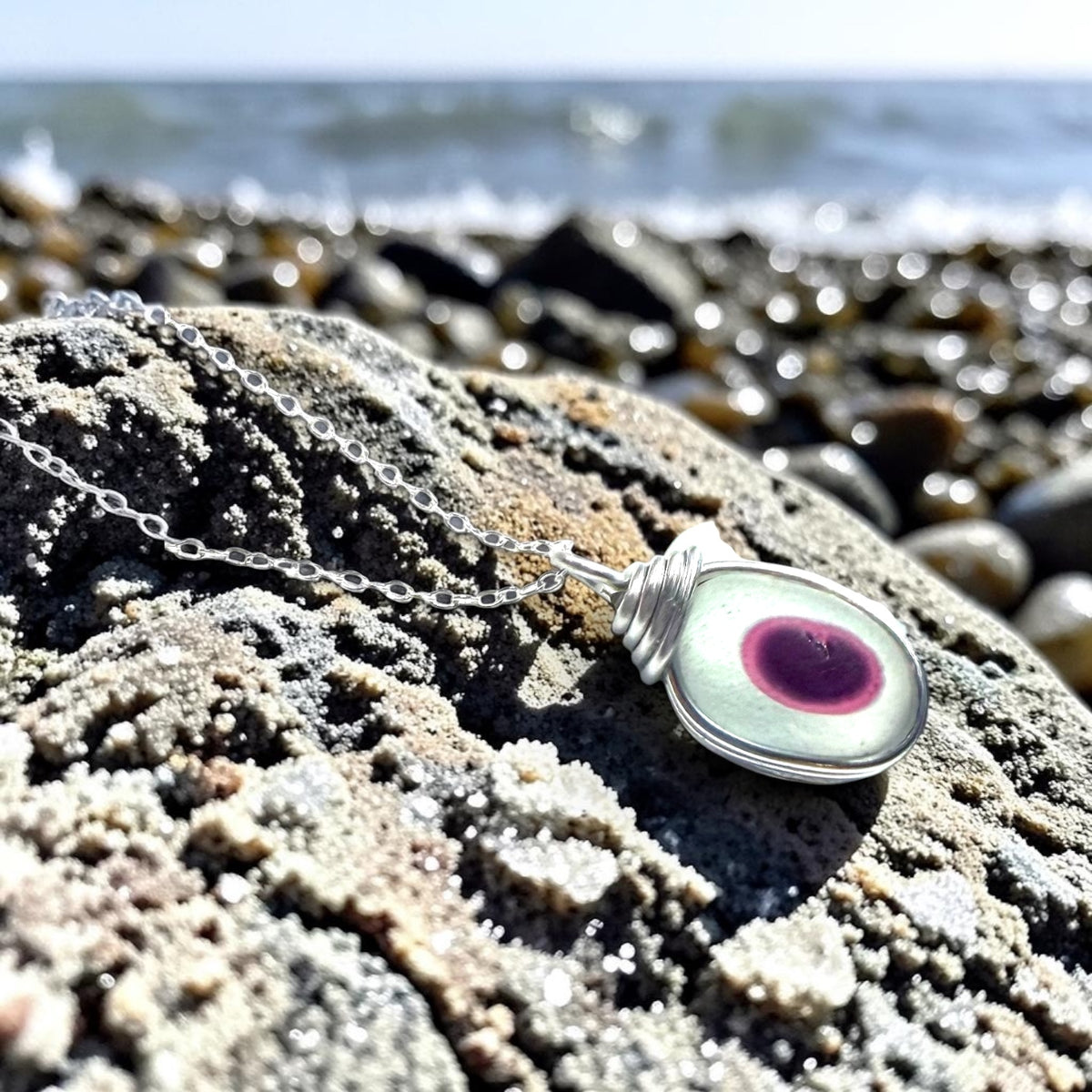 💓💜NOW SOLD OUT💜💕 Very Rare Pink and Purple Sea Glass Multi Pendant