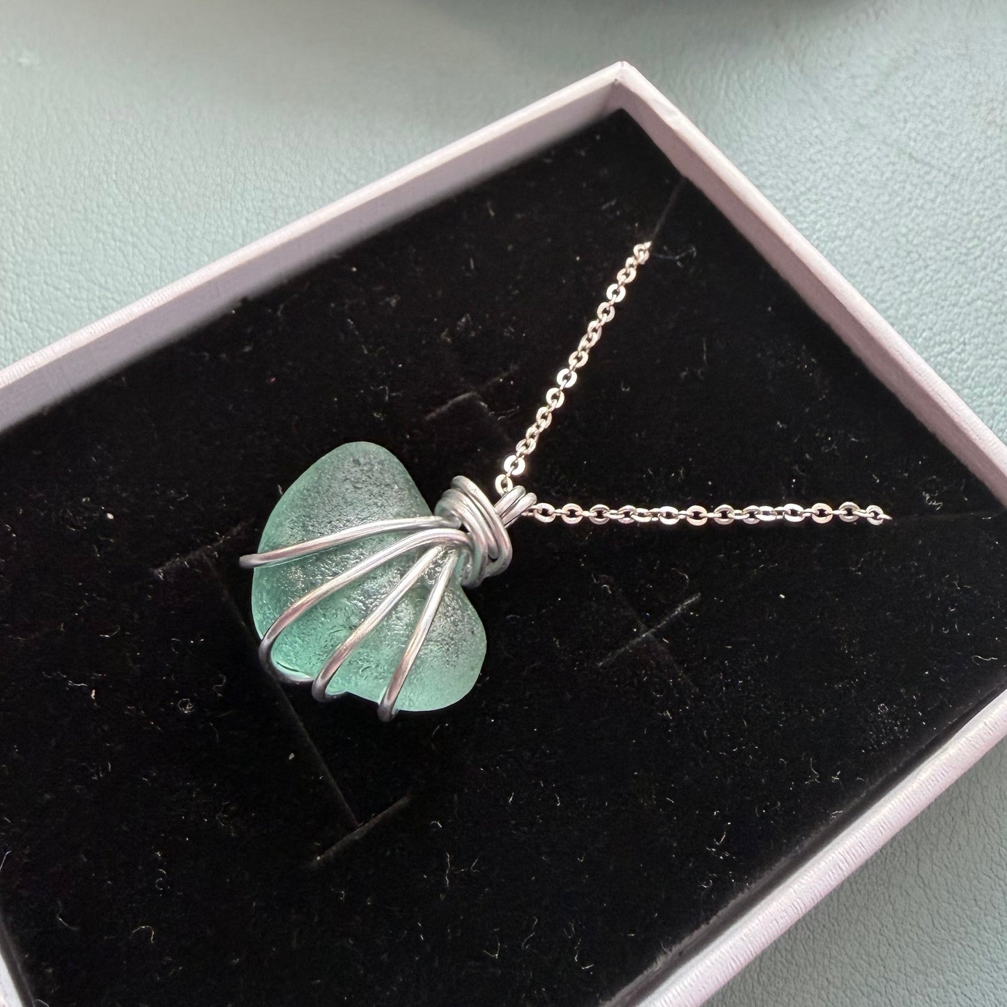 Scottish Highlands Chunky Aqua Pendant
