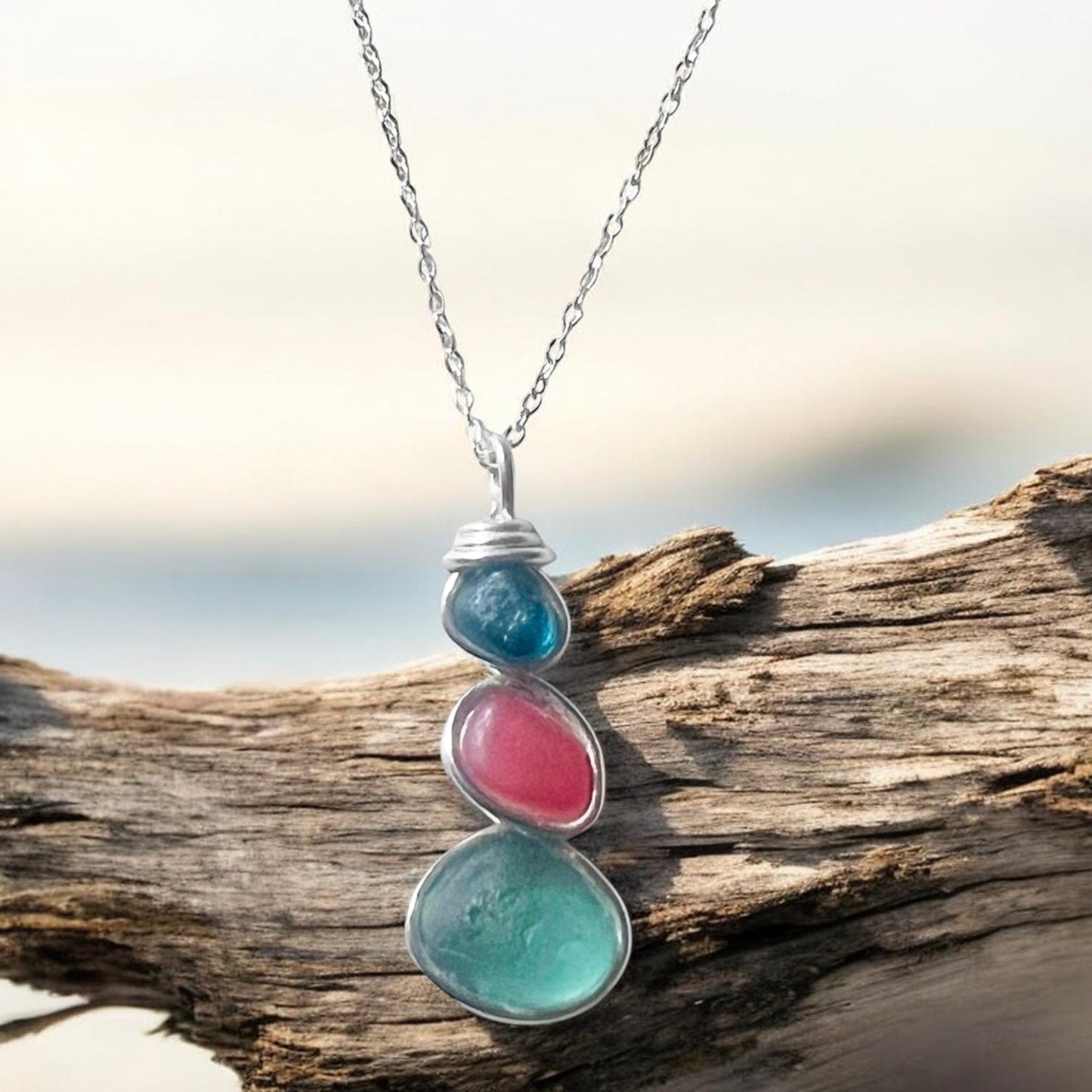 Three Piece Seaham Sea Glass Pendant