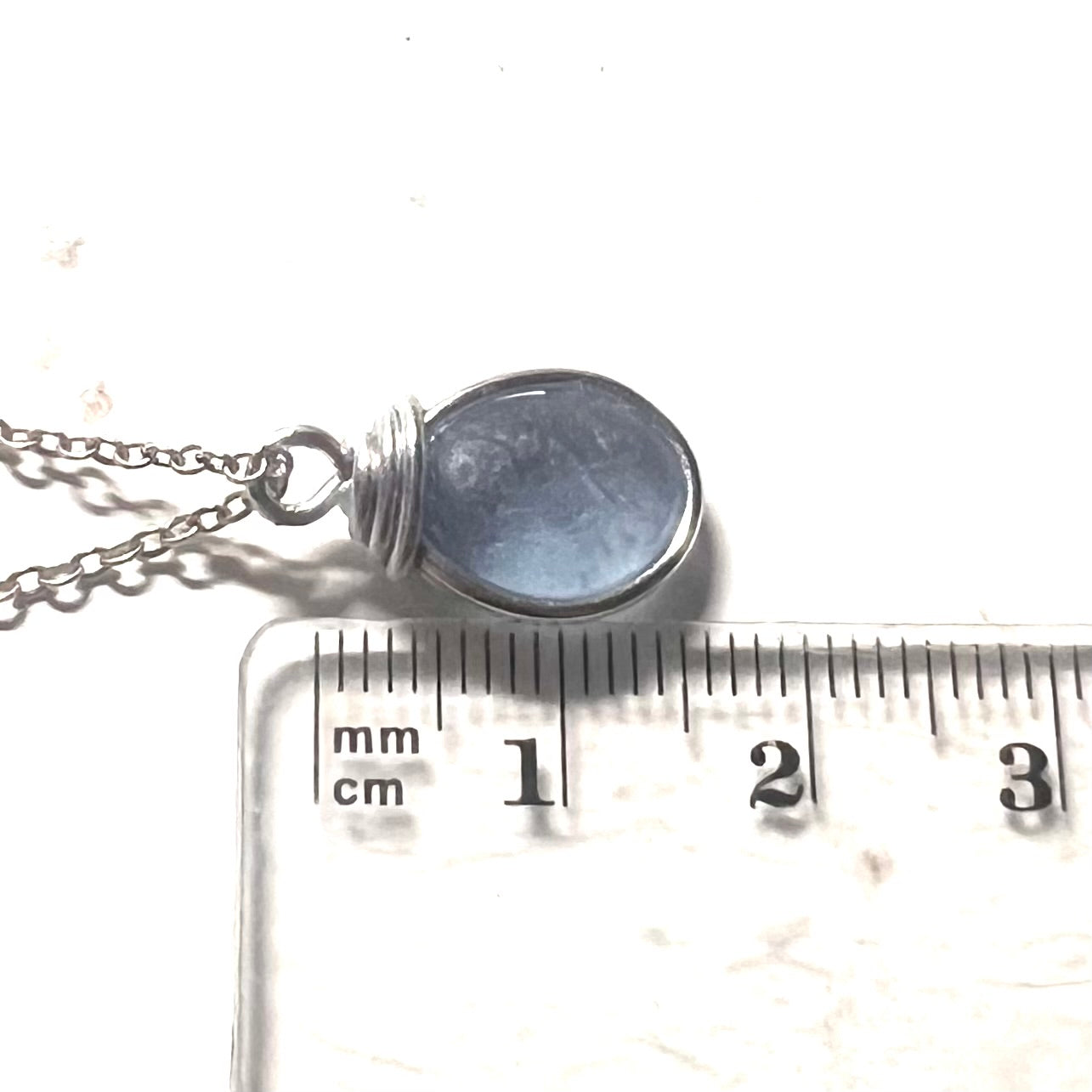 Rare Pale Blue Seaham Sea Glass Pendant