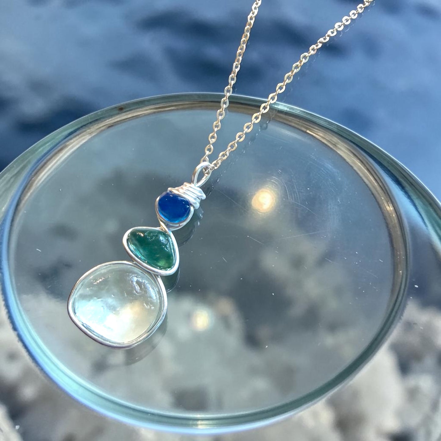 Three Piece Seaham Sea Glass Pendant