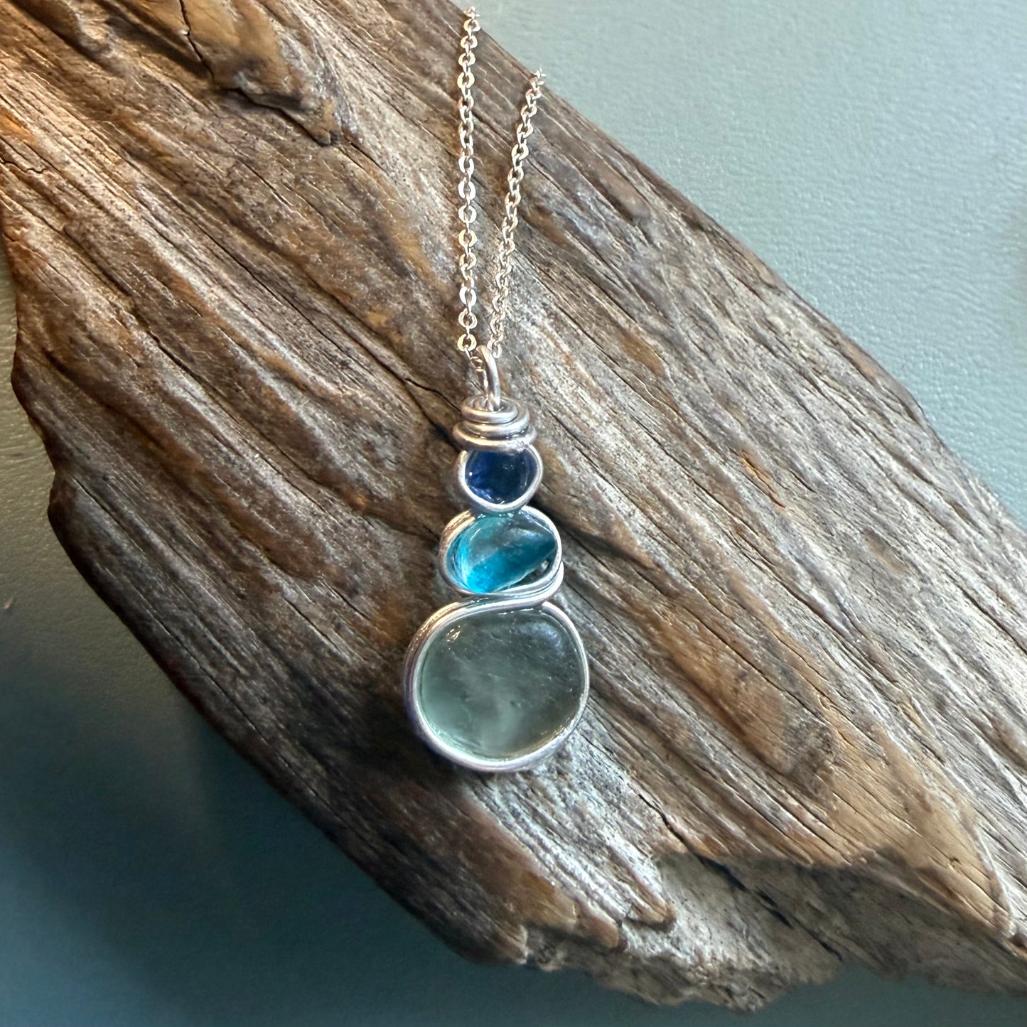 Three Piece Seaham Sea Glass Pendant