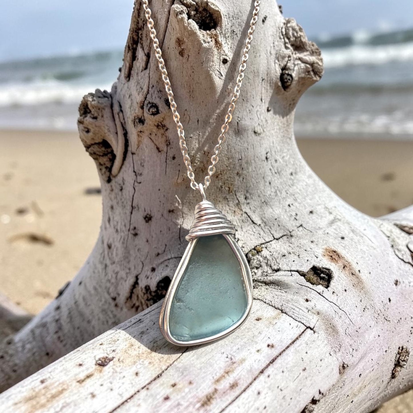 Grey Seaham Sea Glass Pendant