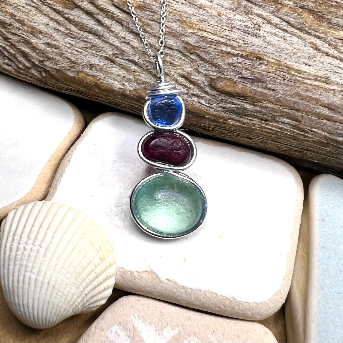 Three Piece Seaham Sea Glass Pendant