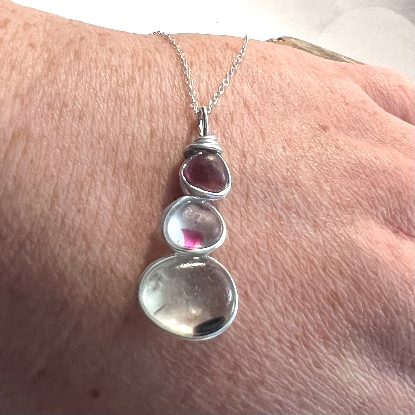 Three Piece Seaham Sea Glass Pendant