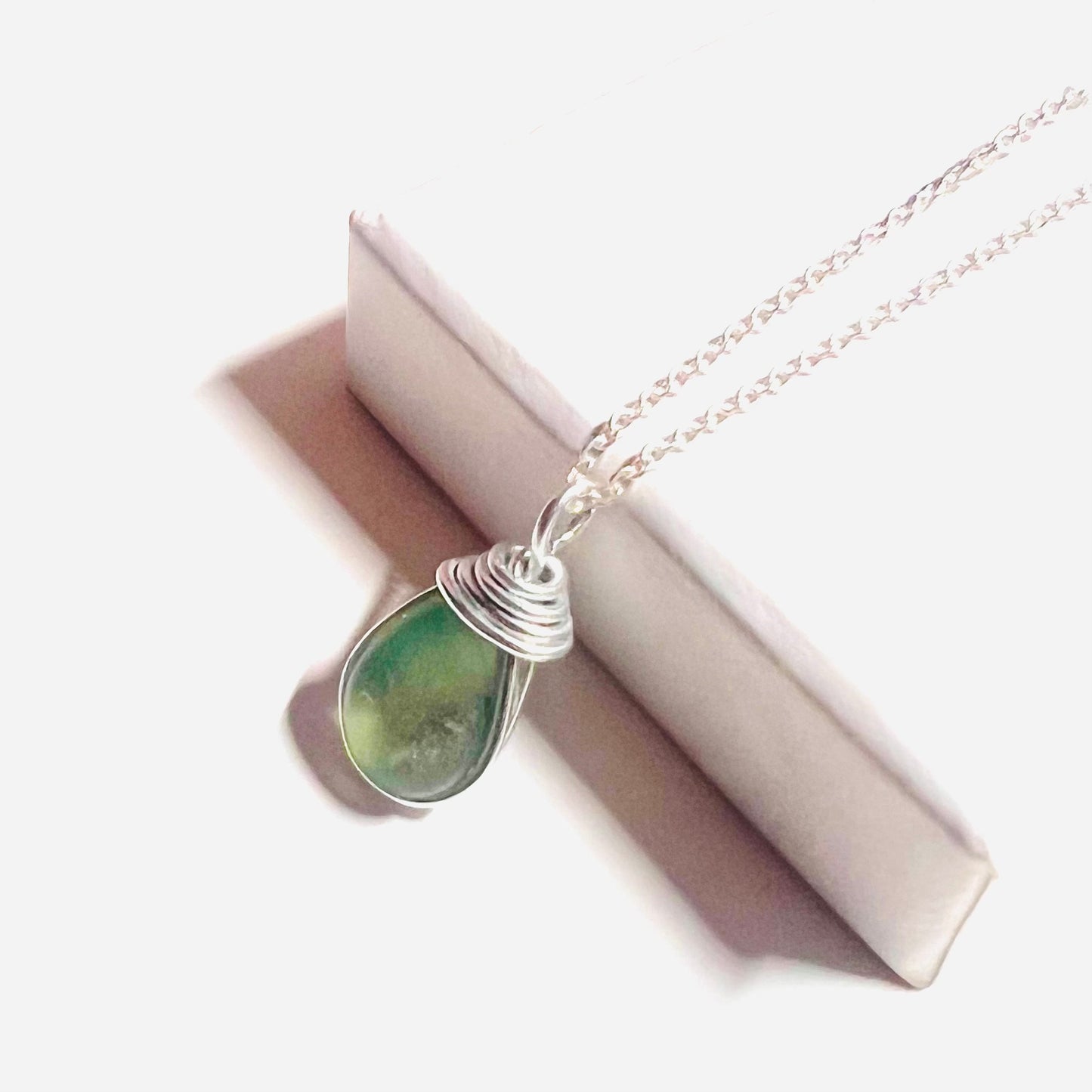 Mixed Green Seaham Sea Glass Multi Pendant