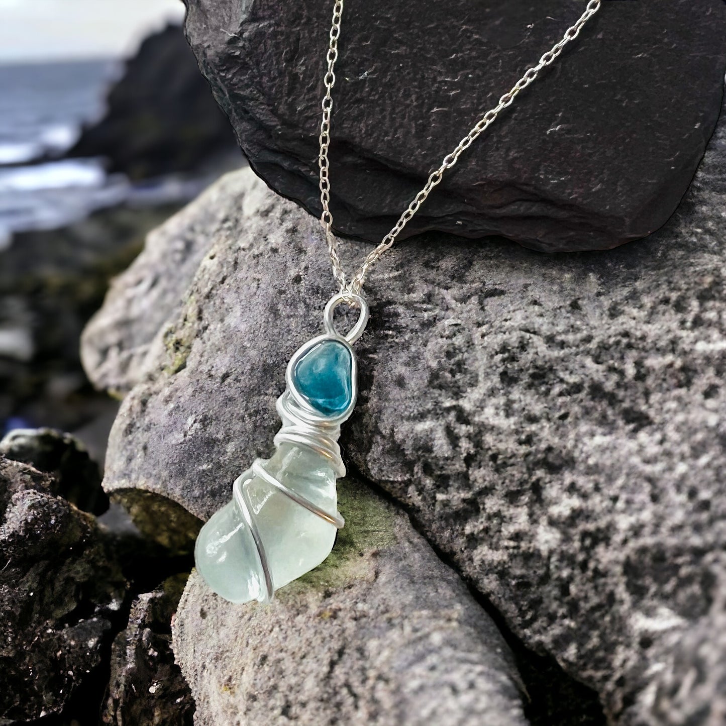Abstract Devon Sea Glass Pendant